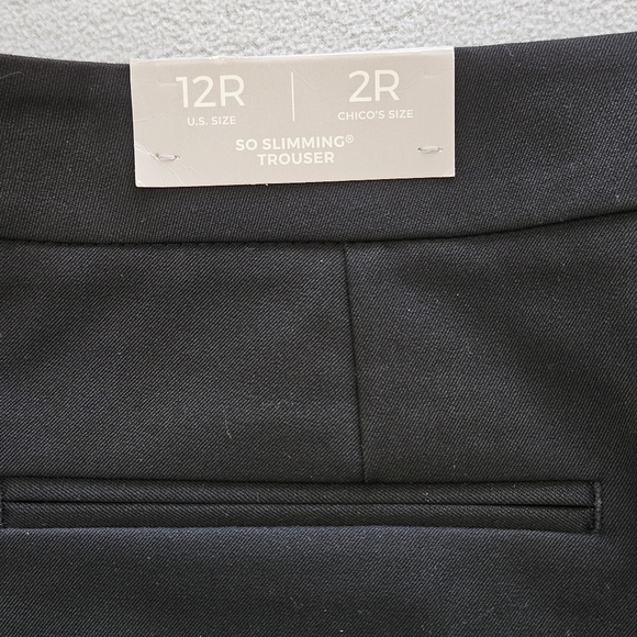 NWT!!! Chicos So Slimming Trousers Dress Pants Size‎ 2R/US 12R Black Stretch - Picture 7 of 9
